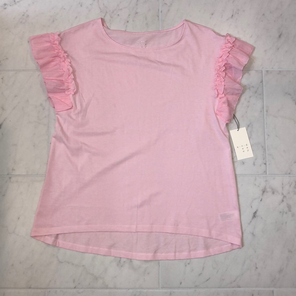 Ruffle Sleeve Tee - NWT